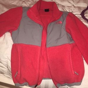 peach new north face jacket